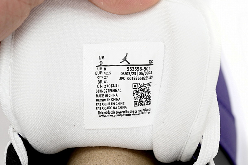 【AA1AQ】黑紫拼接 乔丹1代低帮 553558-501 Air Jordan 1 Low Black Purple Splice