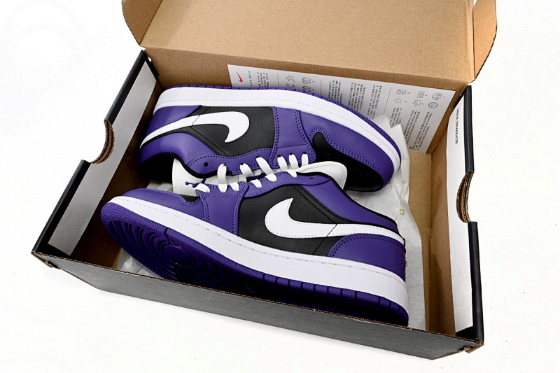 【AA1AQ】黑紫拼接 乔丹1代低帮 553558-501 Air Jordan 1 Low Black Purple Splice