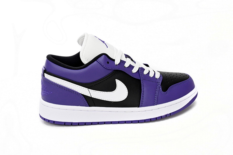 【AA1AQ】黑紫拼接 乔丹1代低帮 553558-501 Air Jordan 1 Low Black Purple Splice