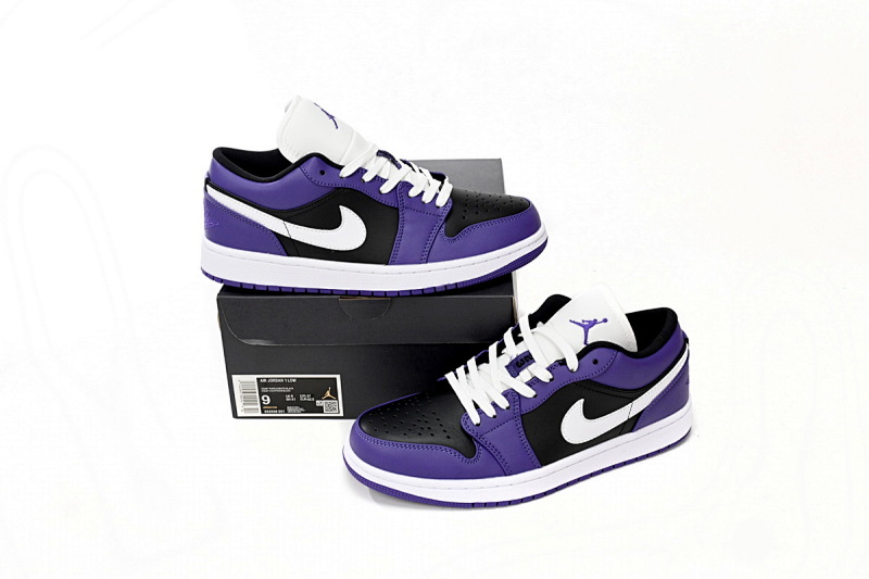 【AA1AQ】黑紫拼接 乔丹1代低帮 553558-501 Air Jordan 1 Low Black Purple Splice