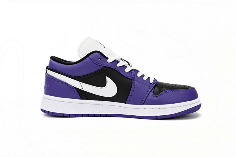 【AA1AQ】黑紫拼接 乔丹1代低帮 553558-501 Air Jordan 1 Low Black Purple Splice