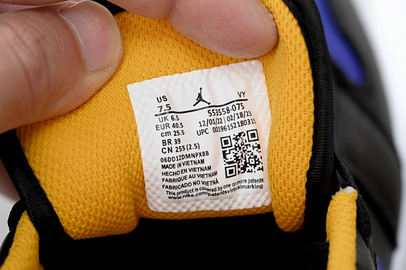 【AA1AQ】黑紫黄 乔丹1代低帮 553558-075 Air Jordan aj1 Low Black Purple Yellow