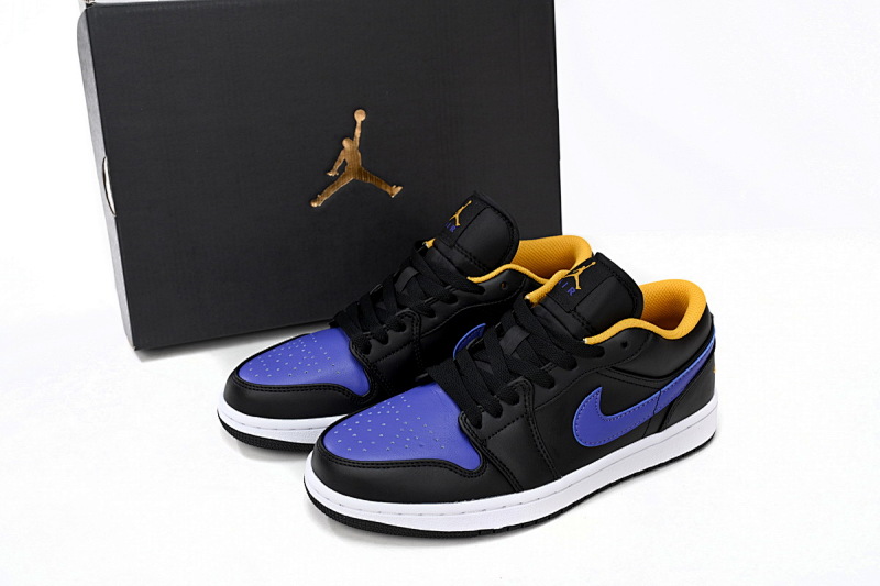 【AA1AQ】黑紫黄 乔丹1代低帮 553558-075 Air Jordan aj1 Low Black Purple Yellow
