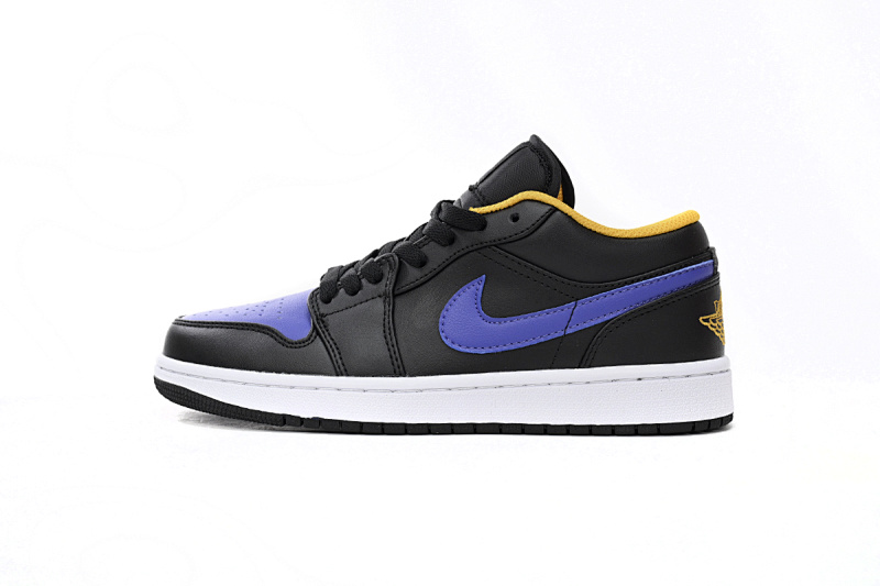 【AA1AQ】黑紫黄 乔丹1代低帮 553558-075 Air Jordan aj1 Low Black Purple Yellow