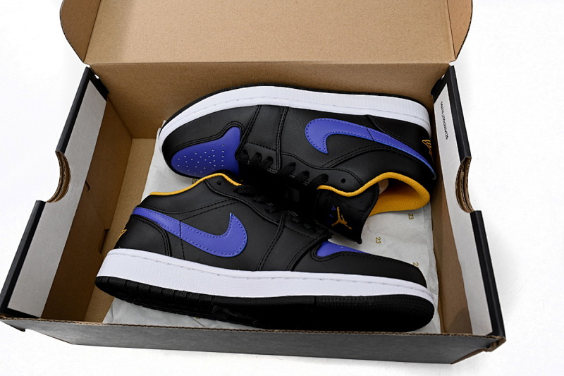 【AA1AQ】黑紫黄 乔丹1代低帮 553558-075 Air Jordan aj1 Low Black Purple Yellow