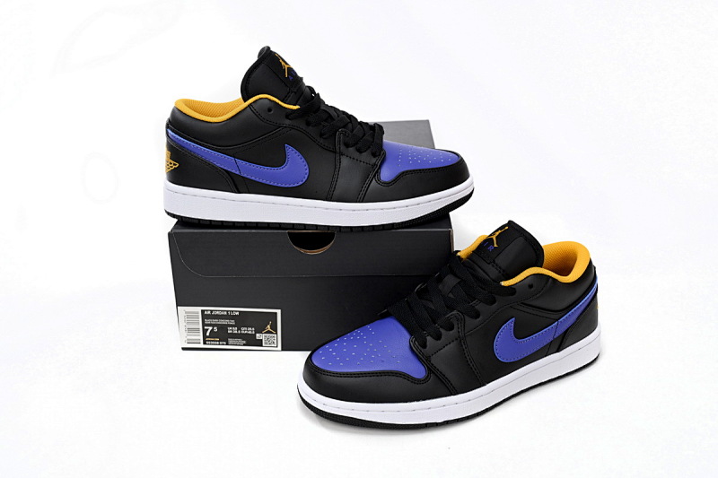 【AA1AQ】黑紫黄 乔丹1代低帮 553558-075 Air Jordan aj1 Low Black Purple Yellow
