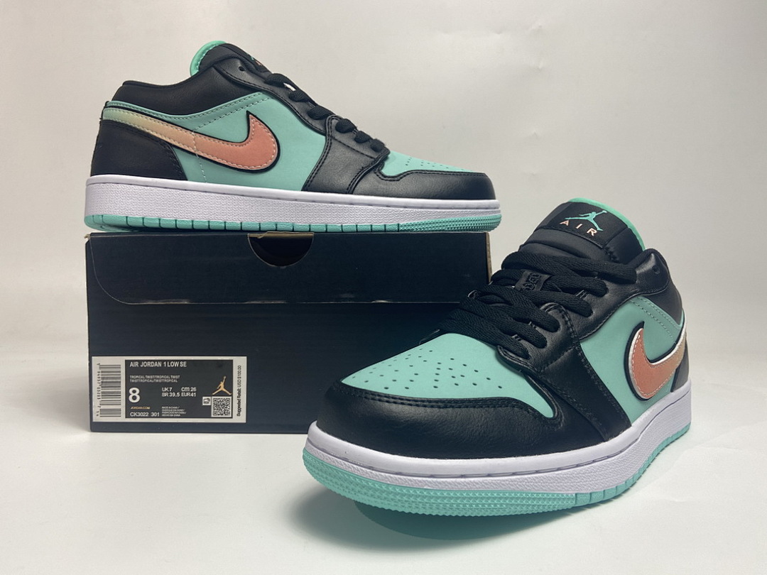【AA1AQ】黑蒂芙尼 乔丹1代低帮 CK3022-301 Air Jordan 1 Low SE Tropical Twist