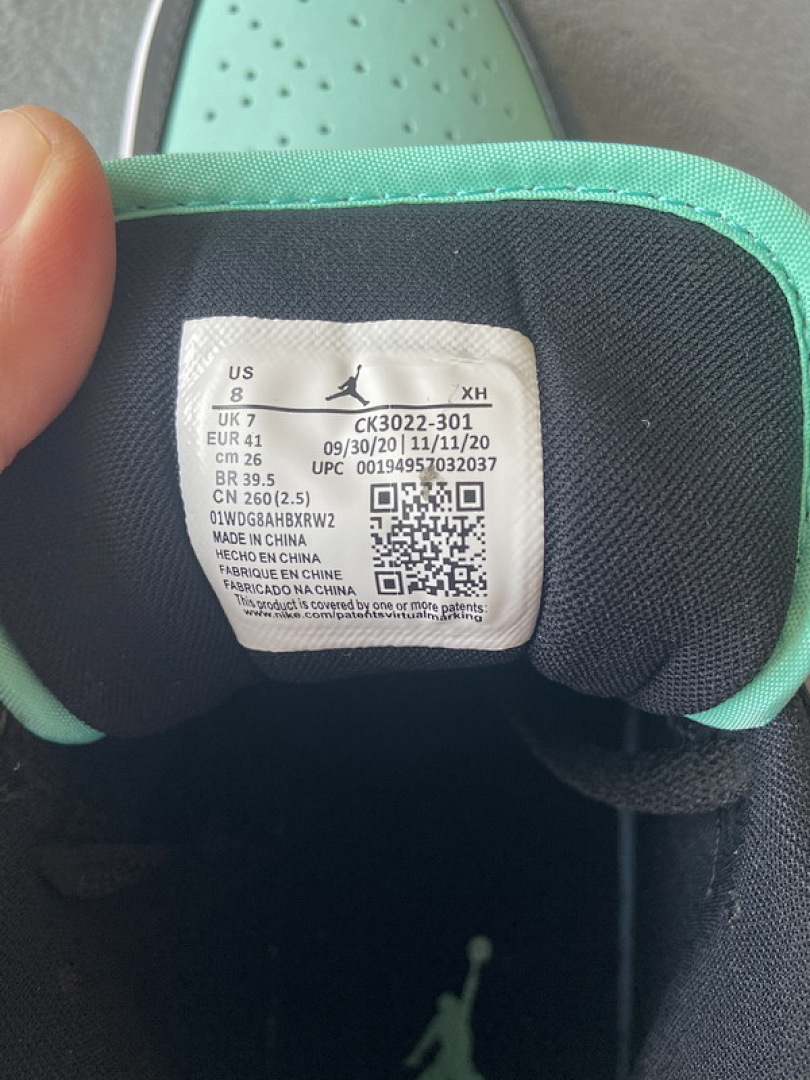 【AA1AQ】黑蒂芙尼 乔丹1代低帮 CK3022-301 Air Jordan 1 Low SE Tropical Twist