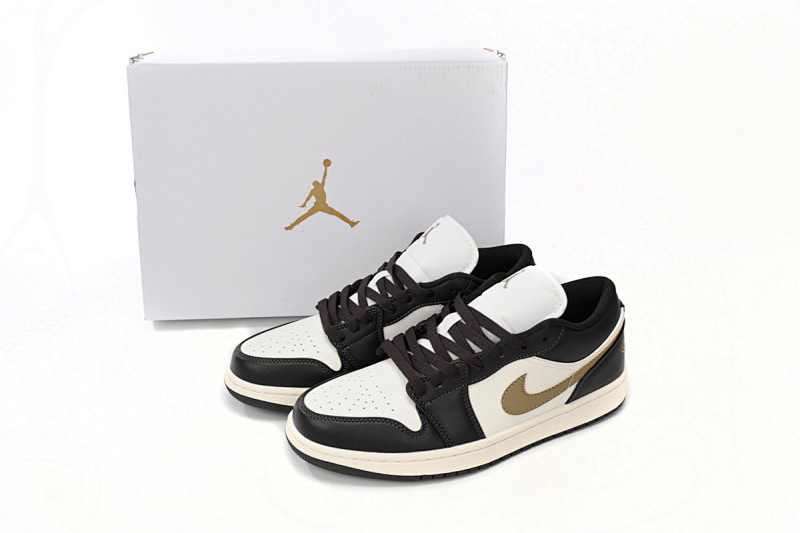 【AA1AQ】黑白棕 乔丹1代低帮 DC0774-200 Air Jordan 1 Low Black And White Brown