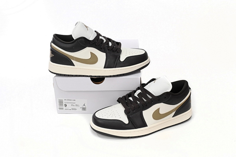 【AA1AQ】黑白棕 乔丹1代低帮 DC0774-200 Air Jordan 1 Low Black And White Brown
