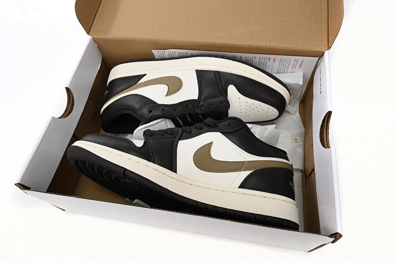 【AA1AQ】黑白棕 乔丹1代低帮 DC0774-200 Air Jordan 1 Low Black And White Brown