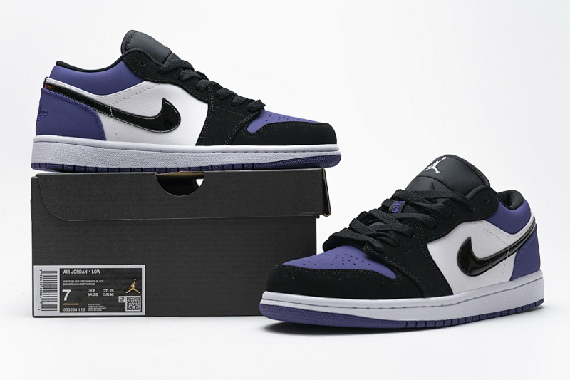 【AA1AQ】黑白紫 乔丹1代低帮 553558-125 Air Jordan 1 Low Court Purple