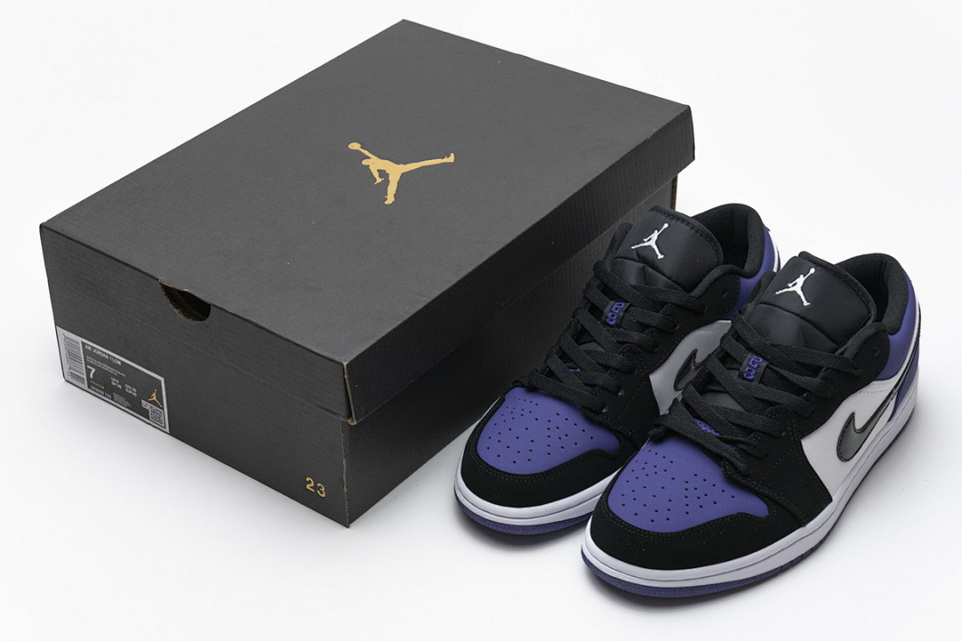 【AA1AQ】黑白紫 乔丹1代低帮 553558-125 Air Jordan 1 Low Court Purple