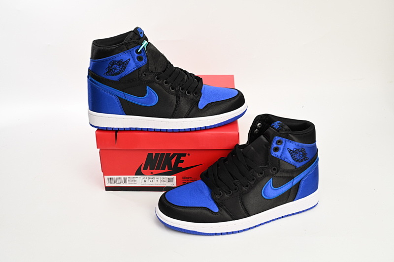 【BN7XH】黑兰丝绸高 东莞版乔丹1代篮球鞋 921193-007 Air Jordan 1 Satin “Royal”