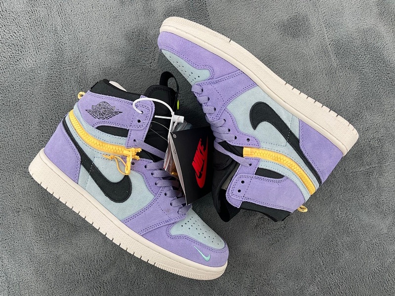 【CN5XH】紫罗兰 东莞版拉链款乔丹1代篮球鞋 CW6576-500 Air Jordan 1 High Switch Purple Pulse