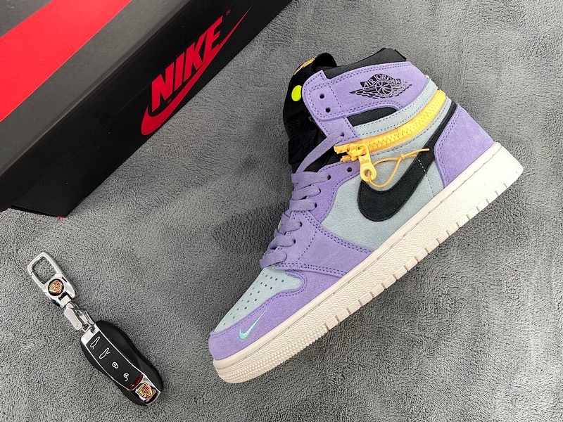 【CN5XH】紫罗兰 东莞版拉链款乔丹1代篮球鞋 CW6576-500 Air Jordan 1 High Switch Purple Pulse
