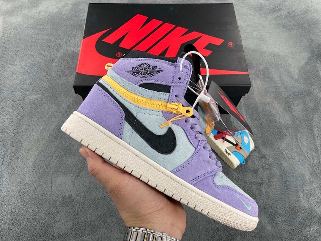【CN5XH】紫罗兰 东莞版拉链款乔丹1代篮球鞋 CW6576-500 Air Jordan 1 High Switch Purple Pulse