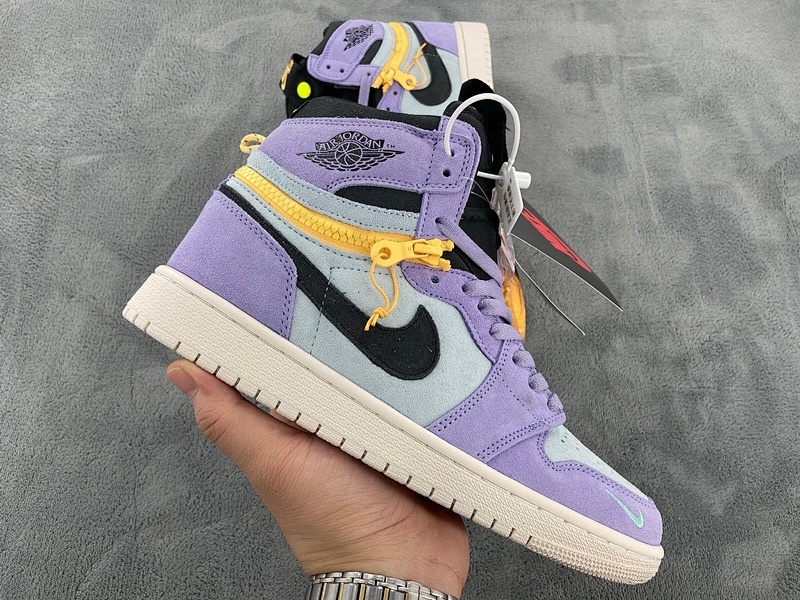 【CN5XH】紫罗兰 东莞版拉链款乔丹1代篮球鞋 CW6576-500 Air Jordan 1 High Switch Purple Pulse