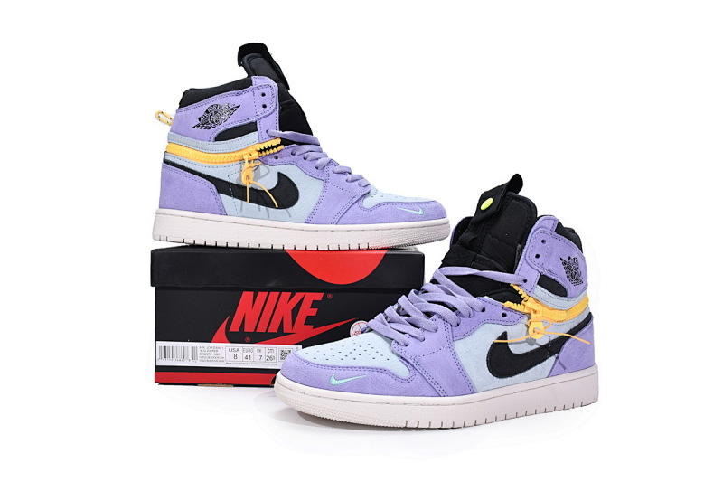 【CN5XH】紫罗兰 东莞版拉链款乔丹1代篮球鞋 CW6576-500 Air Jordan 1 High Switch Purple Pulse