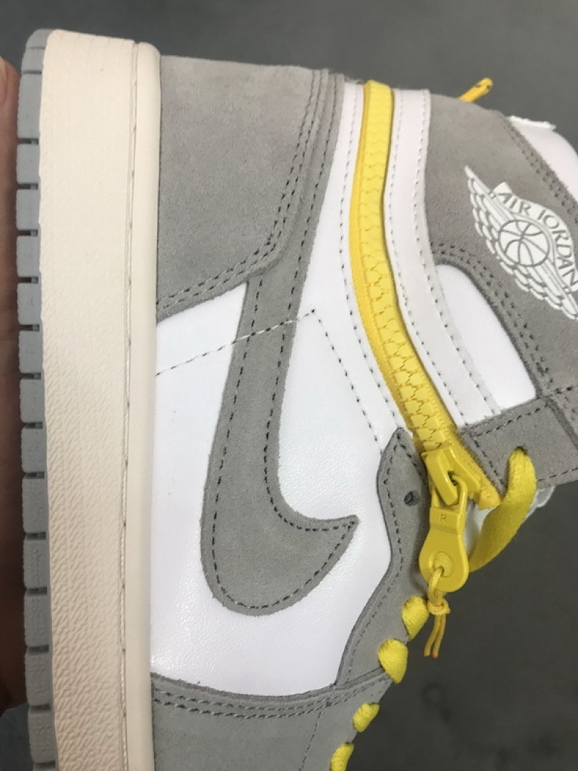 【CN5XH】烟灰 东莞版拉链款乔丹1代篮球鞋 CW6576-100 Air Jordan 1 High Switch Light Smoke Grey