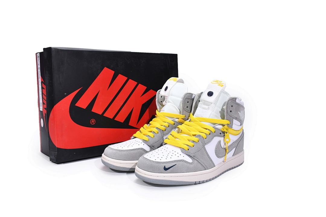 【CN5XH】烟灰 东莞版拉链款乔丹1代篮球鞋 CW6576-100 Air Jordan 1 High Switch Light Smoke Grey