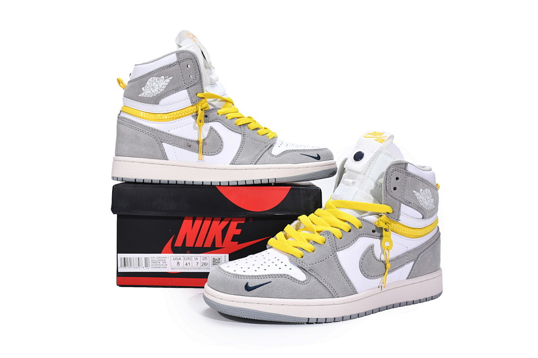 【CN5XH】烟灰 东莞版拉链款乔丹1代篮球鞋 CW6576-100 Air Jordan 1 High Switch Light Smoke Grey
