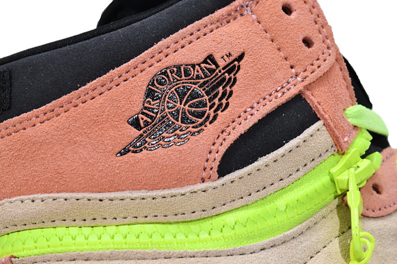 【CN5XH】杏粉 东莞版拉链款乔丹1代篮球鞋 CW6576-800 Air Jordan 1 High Switch Apricot Powder