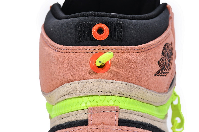 【CN5XH】杏粉 东莞版拉链款乔丹1代篮球鞋 CW6576-800 Air Jordan 1 High Switch Apricot Powder