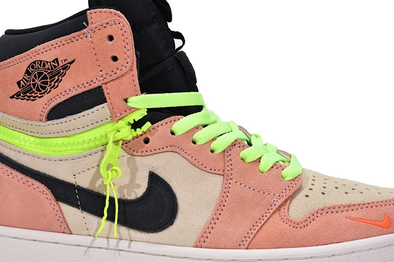 【CN5XH】杏粉 东莞版拉链款乔丹1代篮球鞋 CW6576-800 Air Jordan 1 High Switch Apricot Powder