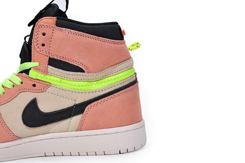 【CN5XH】杏粉 东莞版拉链款乔丹1代篮球鞋 CW6576-800 Air Jordan 1 High Switch Apricot Powder