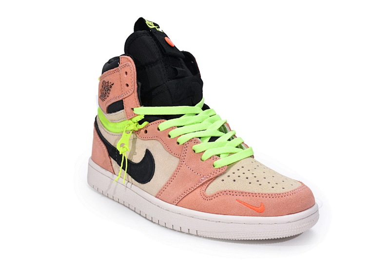 【CN5XH】杏粉 东莞版拉链款乔丹1代篮球鞋 CW6576-800 Air Jordan 1 High Switch Apricot Powder