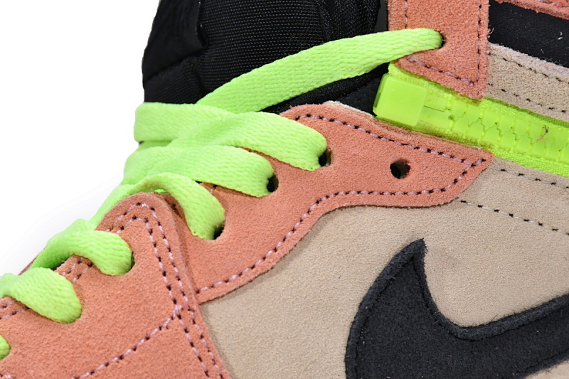 【CN5XH】杏粉 东莞版拉链款乔丹1代篮球鞋 CW6576-800 Air Jordan 1 High Switch Apricot Powder