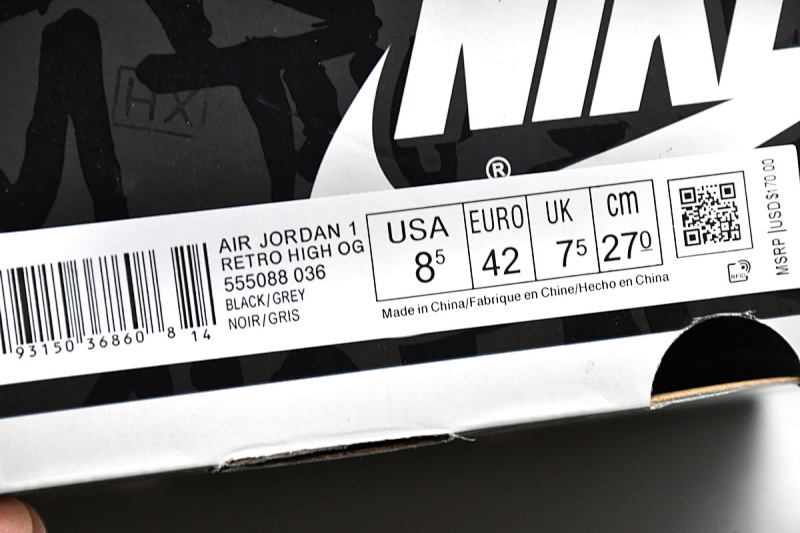 【BN7XH】叛乱 东莞版乔丹1代复古篮球鞋 555088-036 Air Jordan 1 High OG Rebellionaire