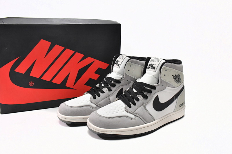 【BA7XH】灰白黑勾 东莞版乔丹1代复古篮球鞋 DB2889-100 Air Jordan 1 White Lime