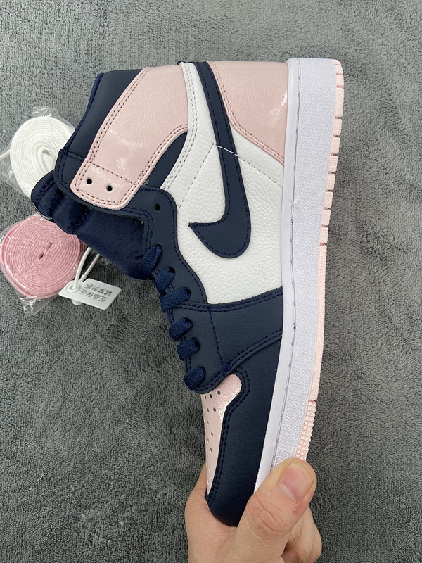【BA7XH】黑粉漆皮 本地版乔丹1代篮球鞋 DD9335-641 Air Jordan 1 High OG Atmosphere