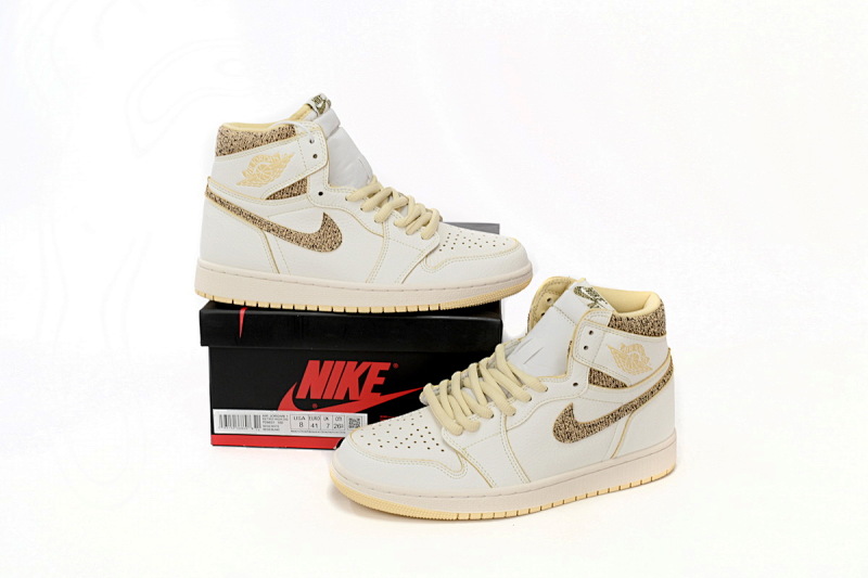 【BA7XH】复古米白 东莞版乔丹1代篮球鞋 FD8631-100 Air Jordan 1 High OG “Vibrations of Naija”