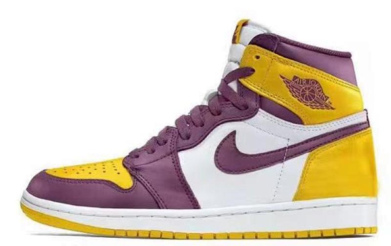 【BA7XH】白紫金 东莞版乔丹1代篮球鞋555088-706 Air Jordan 1 High OG “Brotherhood”