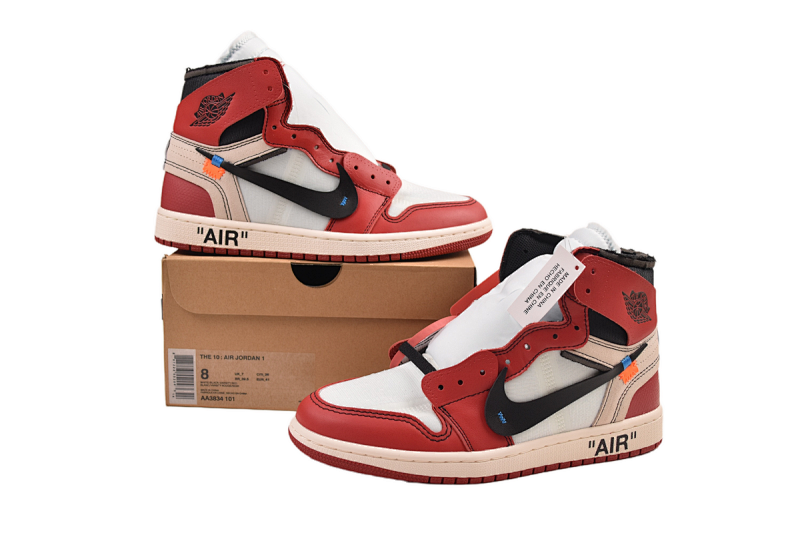 【DA0OG】红联名 Off White联名芝加哥 OG版本乔丹一代 AA3834-101 OFF-WHITE x Air Jordan 1 High OG 10X“Chicago”