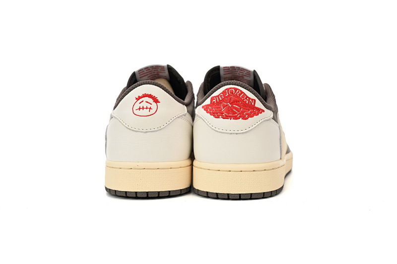 【CA1K6】低帮白棕 纯原乔丹1代低帮 DM7866-162 Travis Scott x Air Jordan 1 Low White Brown Barb