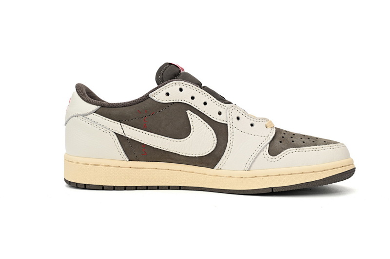 【CA1K6】低帮白棕 纯原乔丹1代低帮 DM7866-162 Travis Scott x Air Jordan 1 Low White Brown Barb