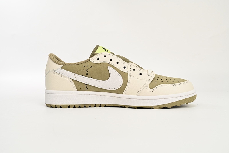 【CA1K6】棕白6.0 纯原版乔丹1代低帮 FZ3124-200 Air Jordan 1 Low Travis Scott x Air Jordan 1 Low Golf “Olive”
