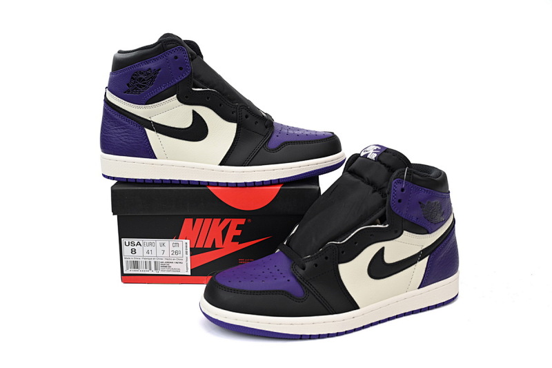 【CA1K6】黑紫 纯原版乔丹1代 篮球运动鞋 555088-501 Air Jordan 1 OG Hi Retro'Court Purple'