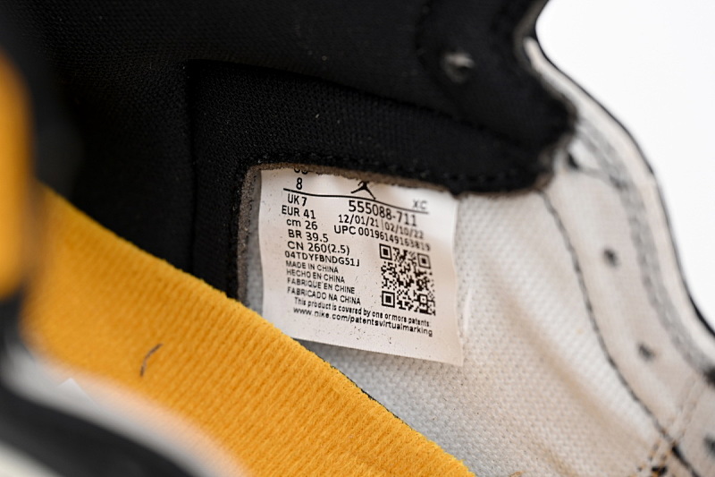 【CA1K6】黑黄脚趾 纯原版乔丹1代 篮球运动鞋 555088-711 Air Jordan 1 High OG Yellow Toe