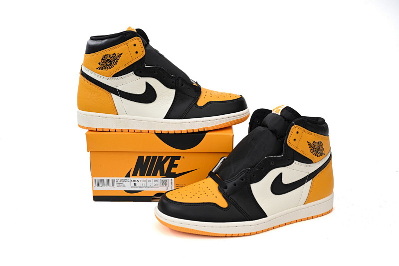 【CA1K6】黑黄脚趾 纯原版乔丹1代 篮球运动鞋 555088-711 Air Jordan 1 High OG Yellow Toe