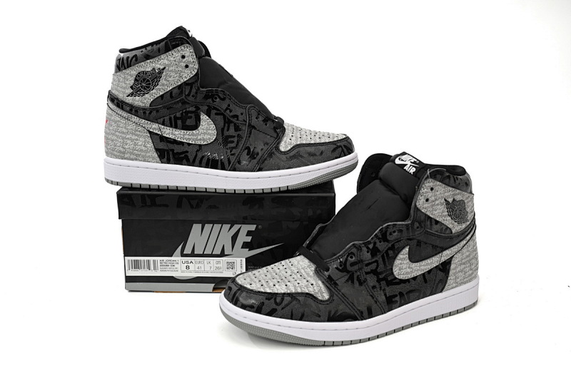 【CA1K6】黑灰叛逆 纯原版乔丹1代 篮球运动鞋 555088-036 Air Jordan 1 High OG Rebellionaire
