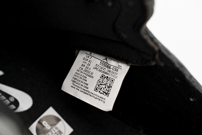 【CA1K6】黑灰叛逆 纯原版乔丹1代 篮球运动鞋 555088-036 Air Jordan 1 High OG Rebellionaire