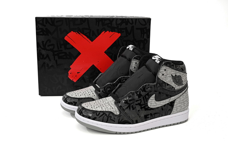 【CA1K6】黑灰叛逆 纯原版乔丹1代 篮球运动鞋 555088-036 Air Jordan 1 High OG Rebellionaire