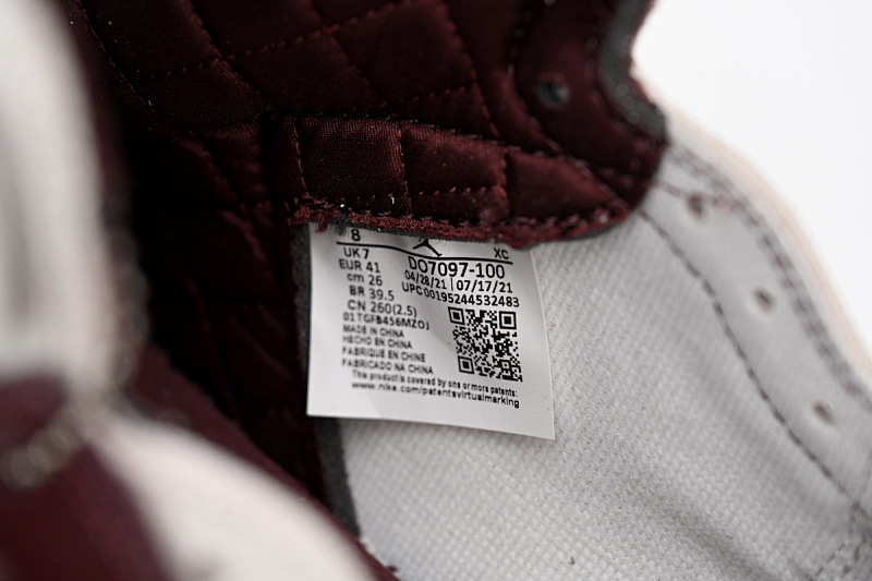 【CA1K6】龟裂紫 纯原版乔丹1代 篮球运动鞋 DO7097-100 Air Jordan 1 High OG Grey Brown Snake Pattern