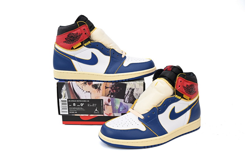 【CA1K6】蓝色拼接 纯原版乔丹1代 篮球运动鞋 BV1300-146 Union X Air Jordan 1 OG Hi Retro“Blue Toe”