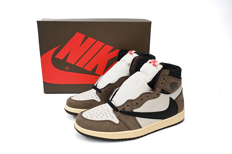 【CA1K6】倒勾 纯原版乔丹1代 篮球运动鞋 CD4487-100 Travis Scott x Air Jordan 1 High OG TS SP